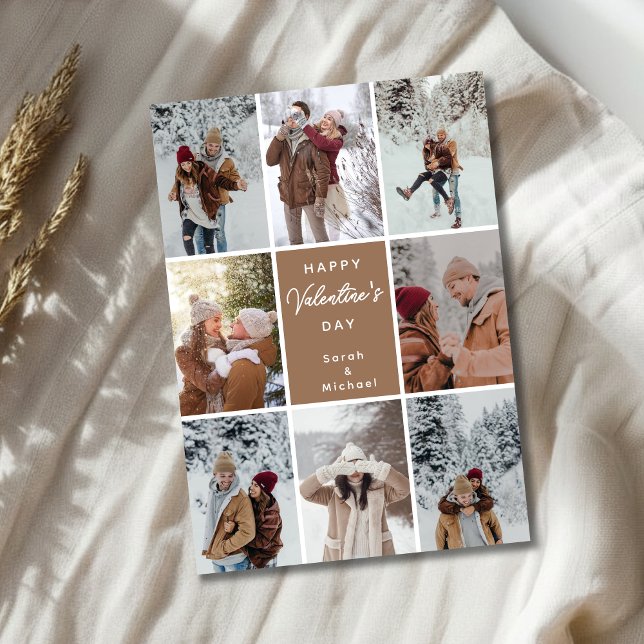 Cartes Pour Fêtes Annuelles Personalized Valentine’s Day Photo Collage Card (Créateur téléchargé)