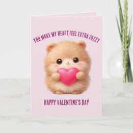 Cartes Pour Fêtes Annuelles Personnage de la Saint-Valentin mignon et duveteux