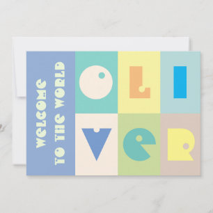 Cartes Pour Fêtes Annuelles Personnalisable 6 lettres bébé nom de bébé accueil