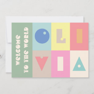 Cartes Pour Fêtes Annuelles Personnalisable 6 lettres nom de petite fille bien