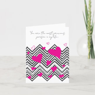 Cartes Pour Fêtes Annuelles Personnalisable Coeur & Zig Zag Romantique Amour P