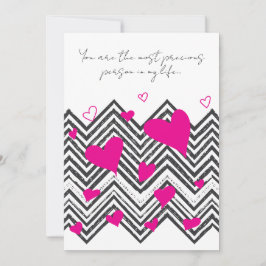 Cartes Pour Fêtes Annuelles Personnalisable Coeur & Zig Zag Romantique Amour P