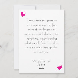 Cartes Pour Fêtes Annuelles Personnalisable Coeur & Zig Zag Romantique Amour P