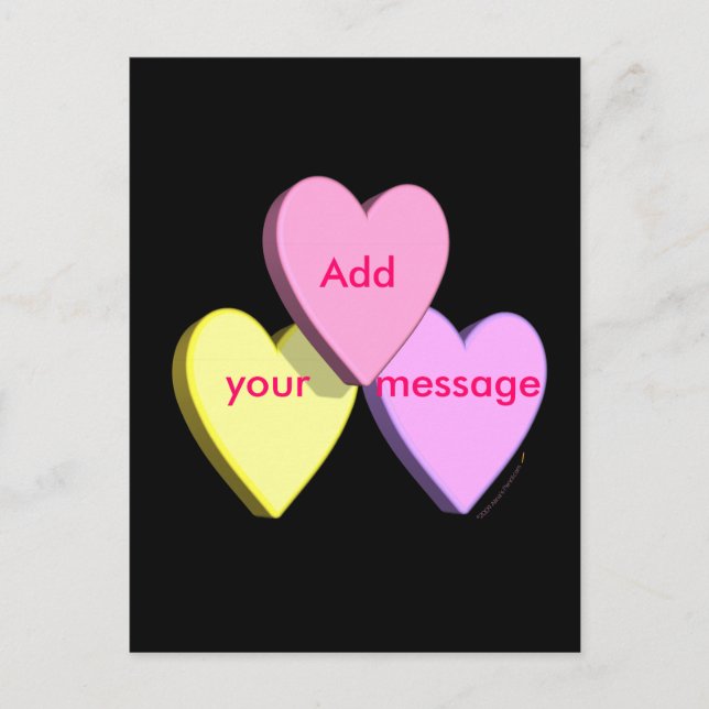 Cartes Pour Fêtes Annuelles Personnalisable Saint Valentin Coeurs de bonbons L (Devant)