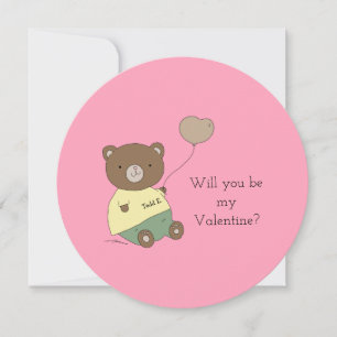 Cartes Pour Fêtes Annuelles Personnalisable Serez-Vous Mon Valentine Rose