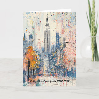 Cartes Pour Fêtes Annuelles Personnalisé À Partir De L'Illustration De Noël NY