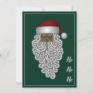 Cartes Pour Fêtes Annuelles Personnalisé African American Père Noël Green Noël