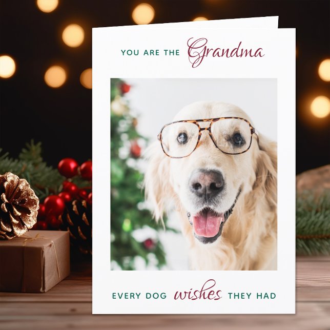 Cartes Pour Fêtes Annuelles Personnalisé Animal Photo Chien Grand-mère Joyeux  (Créateur téléchargé)