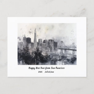 Cartes Pour Fêtes Annuelles Personnalisé Bonne Année 2025 San Francisco