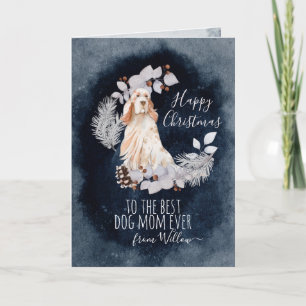 Cartes Pour Fêtes Annuelles Personnalisé Chien Maman Anglais Setter Noël