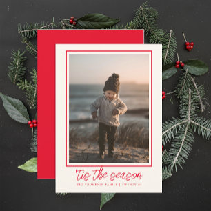 Cartes Pour Fêtes Annuelles Personnalisé Élégant Élégant Mignon Noël Rouge