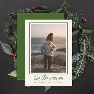 Cartes Pour Fêtes Annuelles Personnalisé Élégant Élégant Mignon Vert Noël