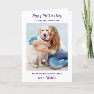 Cartes Pour Fêtes Annuelles  Personnalisé Fête des mères Chien Maman Animal de