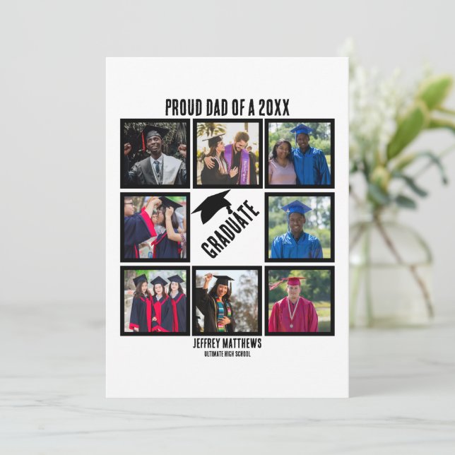 Cartes Pour Fêtes Annuelles Personnalisé Fier Papa de l'année Graduation Photo (Debout devant)