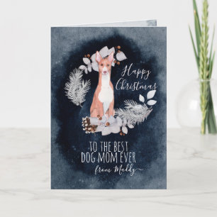 Cartes Pour Fêtes Annuelles Personnalisé Ibizan Hound Maman Noël