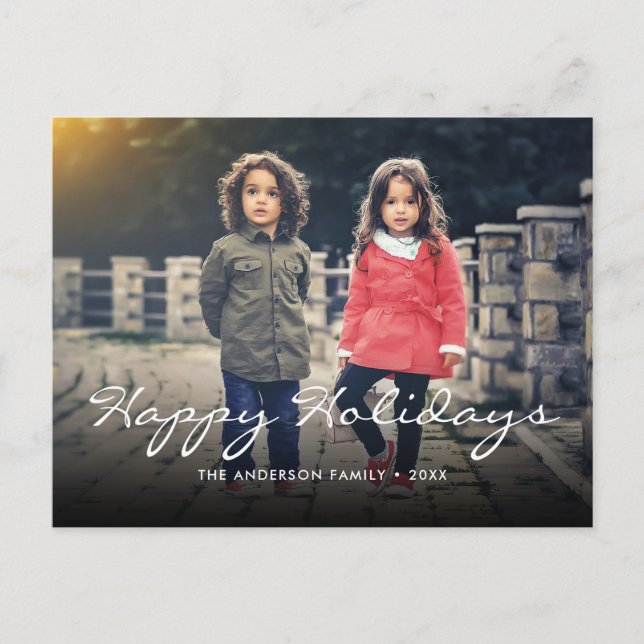 Cartes Pour Fêtes Annuelles Personnalisé Joyeuses Fêtes Typographie de Noël (Devant)