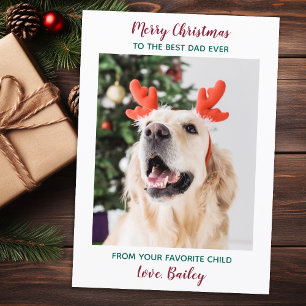Cartes Pour Fêtes Annuelles Personnalisé Joyeux Noël Chien Papa Animal de comp