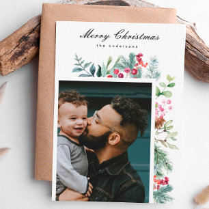 Cartes Pour Fêtes Annuelles Personnalisé Moderne Traditionnel Festif Noël Holl
