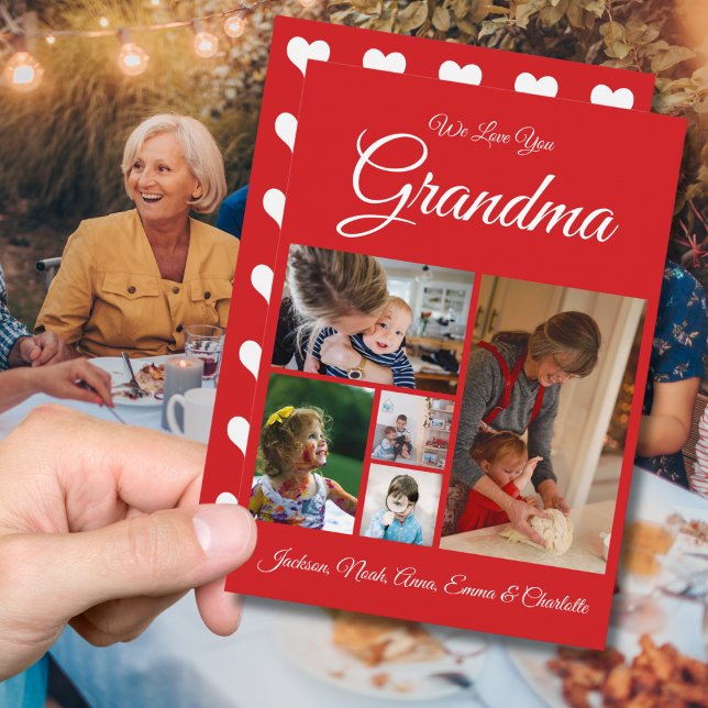 Cartes Pour Fêtes Annuelles Personnalisé Nous Vous Aimons Grand-mère | Photo R (Créateur téléchargé)