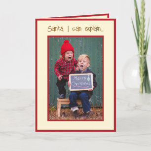 Cartes Pour Fêtes Annuelles Personnalisé "Père Noël I can Explore" Salutation 