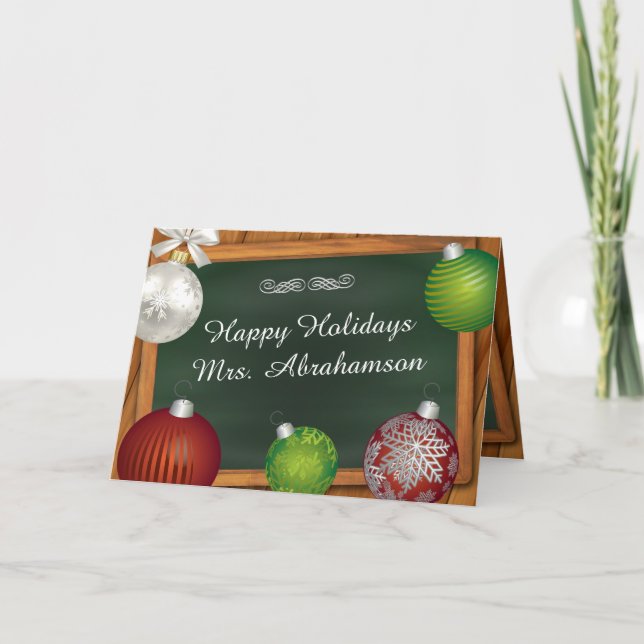 Cartes Pour Fêtes Annuelles Personnalisé Pour Noël Enseignant (Devant)