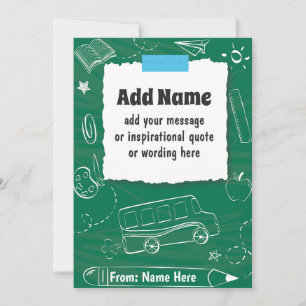 Cartes Pour Fêtes Annuelles PERSONNALISÉ Retour à l'école et fin d'année