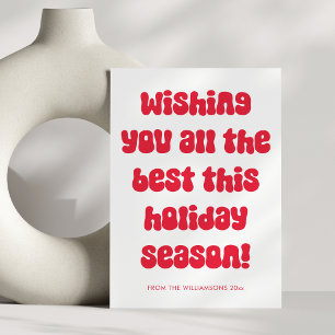 Cartes Pour Fêtes Annuelles Personnalisé Retro esthétique Festif Rouge Noël