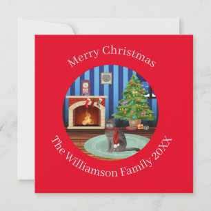 Cartes Pour Fêtes Annuelles Personnalisé Scottish Fold Kitty Chat Noël