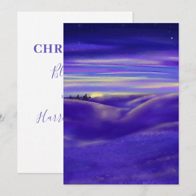 Cartes Pour Fêtes Annuelles Personnalisé Trois Rois Aquarelle Noël (Devant / Derrière)