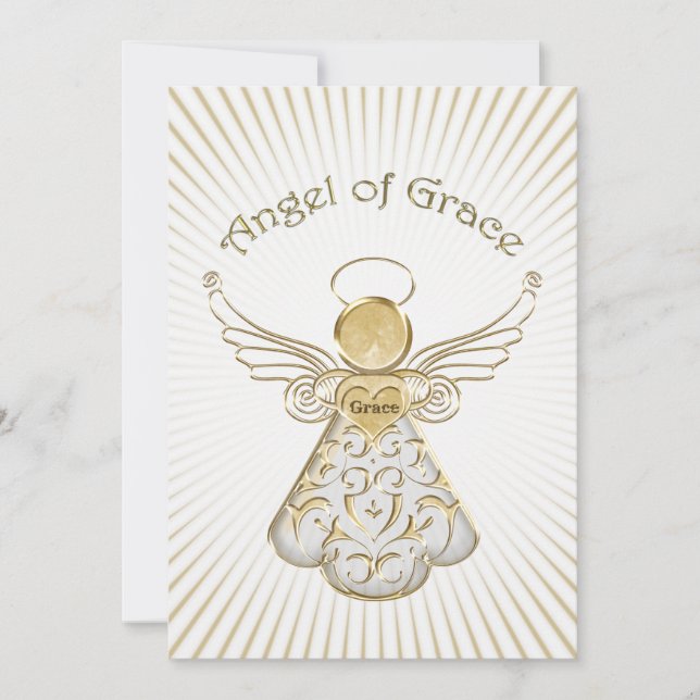 Cartes Pour Fêtes Annuelles Personnaliser : Ange de Noël des rayons lumineux d (Devant)