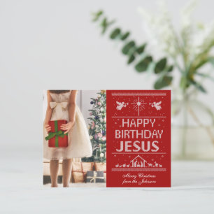 Cartes Pour Fêtes Annuelles Personnaliser de Noël Joyeux anniversaire Jésus ch