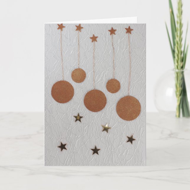 Cartes Pour Fêtes Annuelles Personnaliser des ornements en bronze, des étoiles (Devant)