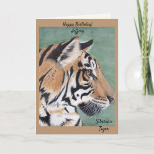 Cartes Pour Fêtes Annuelles Personnaliser le nom Birthday Tiger Card Aquarelle
