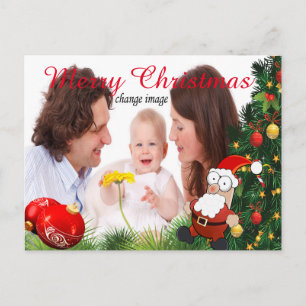 Cartes Pour Fêtes Annuelles Personnaliser l'image photo avec père Noël drôle