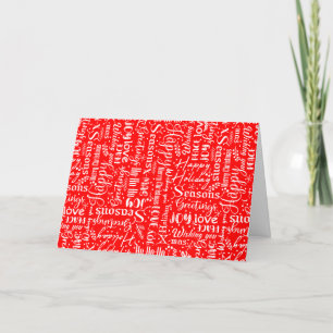 Cartes Pour Fêtes Annuelles Personnaliser moderne rouge & blanc W/Christmas Sc