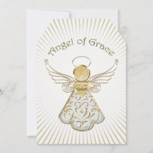 Cartes Pour Fêtes Annuelles Personnalisez:  Ange de Noël des rayons lumineux d
