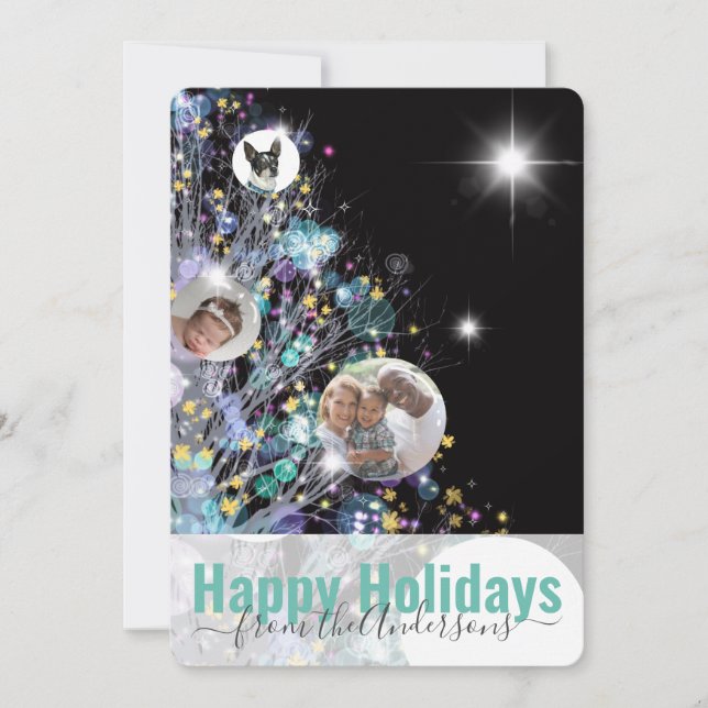 Cartes Pour Fêtes Annuelles Personnalisez avec des photos et des messages dans (Devant)