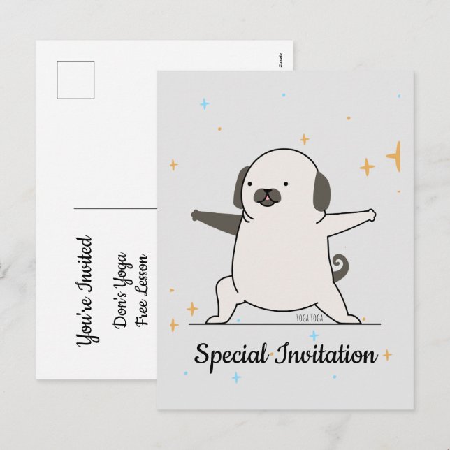 Cartes Pour Fêtes Annuelles Personnalisez Cute Yoga Dog Pour Chien & Yoga Love (Devant / Derrière)