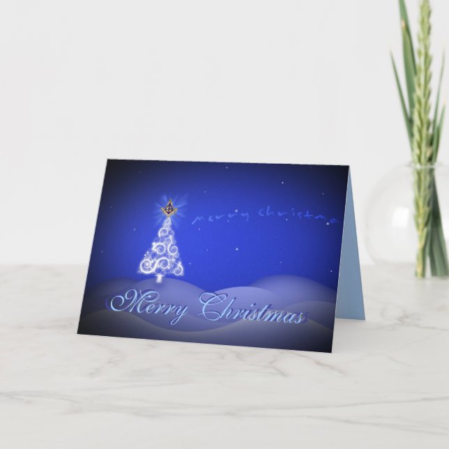 Cartes Pour Fêtes Annuelles Personnalisez les salutations maçonniques de Noël (Devant)