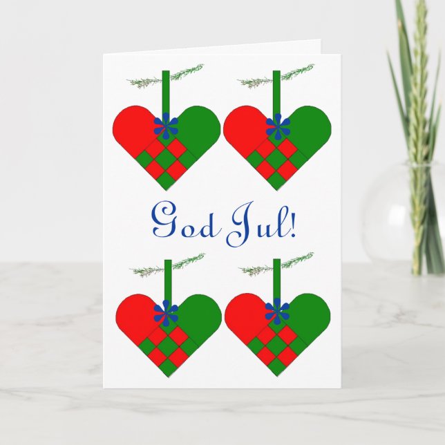 Cartes Pour Fêtes Annuelles Personnalité scandinavienne du Christ Hearts (Devant)