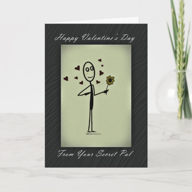 Cartes Pour Fêtes Annuelles Personne secrète de bâton de copain de Valentine (Devant)