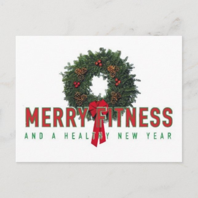 CARTES POUR FÊTES ANNUELLES PERSONNEL DE FORMATION MERRY FITNESS (Devant)