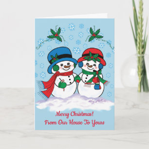 Cartes Pour Fêtes Annuelles Personnel M. & Mme Frosty The Snowman