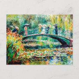 Cartes Pour Fêtes Annuelles Personnes sur le pont de jardin avec nénuphars