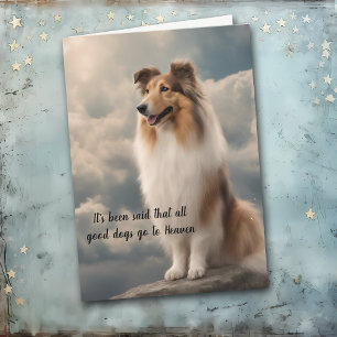 Cartes Pour Fêtes Annuelles Perte de Collie rugueux Chien Ciel Sympathie