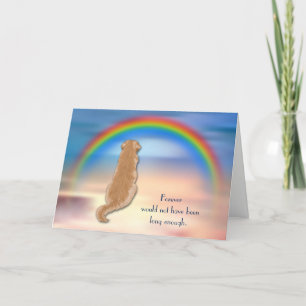 Cartes Pour Fêtes Annuelles Perte de Golden Retriever Rainbow Sympathy Card
