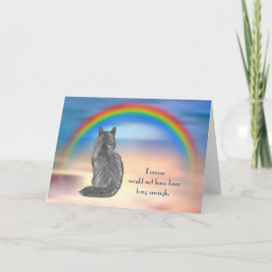 Cartes Pour Fêtes Annuelles Perte de gris chat Rainbow Sympathy Card