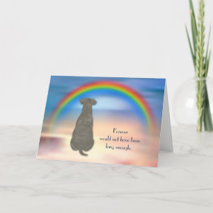 Cartes Pour Fêtes Annuelles Perte de Schnauzer Chien Rainbow Sympathy Card