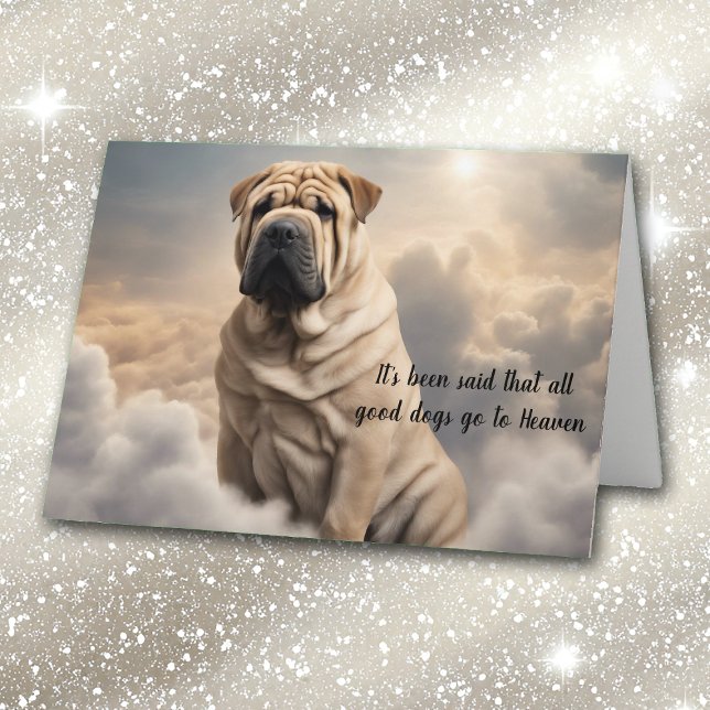 Cartes Pour Fêtes Annuelles Perte de Shar-Pei Dog Heaven Sympathie (Créateur téléchargé)