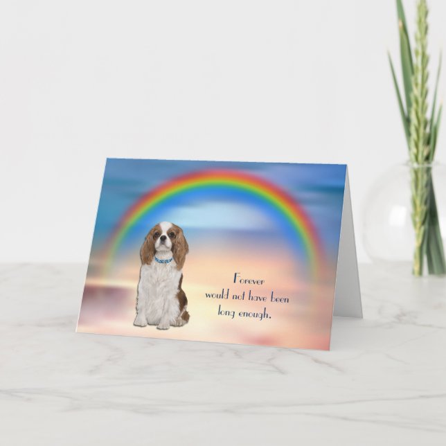 Cartes Pour Fêtes Annuelles Perte du roi Cavalier Charles Spaniel Rainbow (Devant)